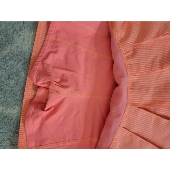 Run Pace Setter Lululemon Tennis Skirt Skort Wagon Striped Orange Size 4 - Picture 7 of 7